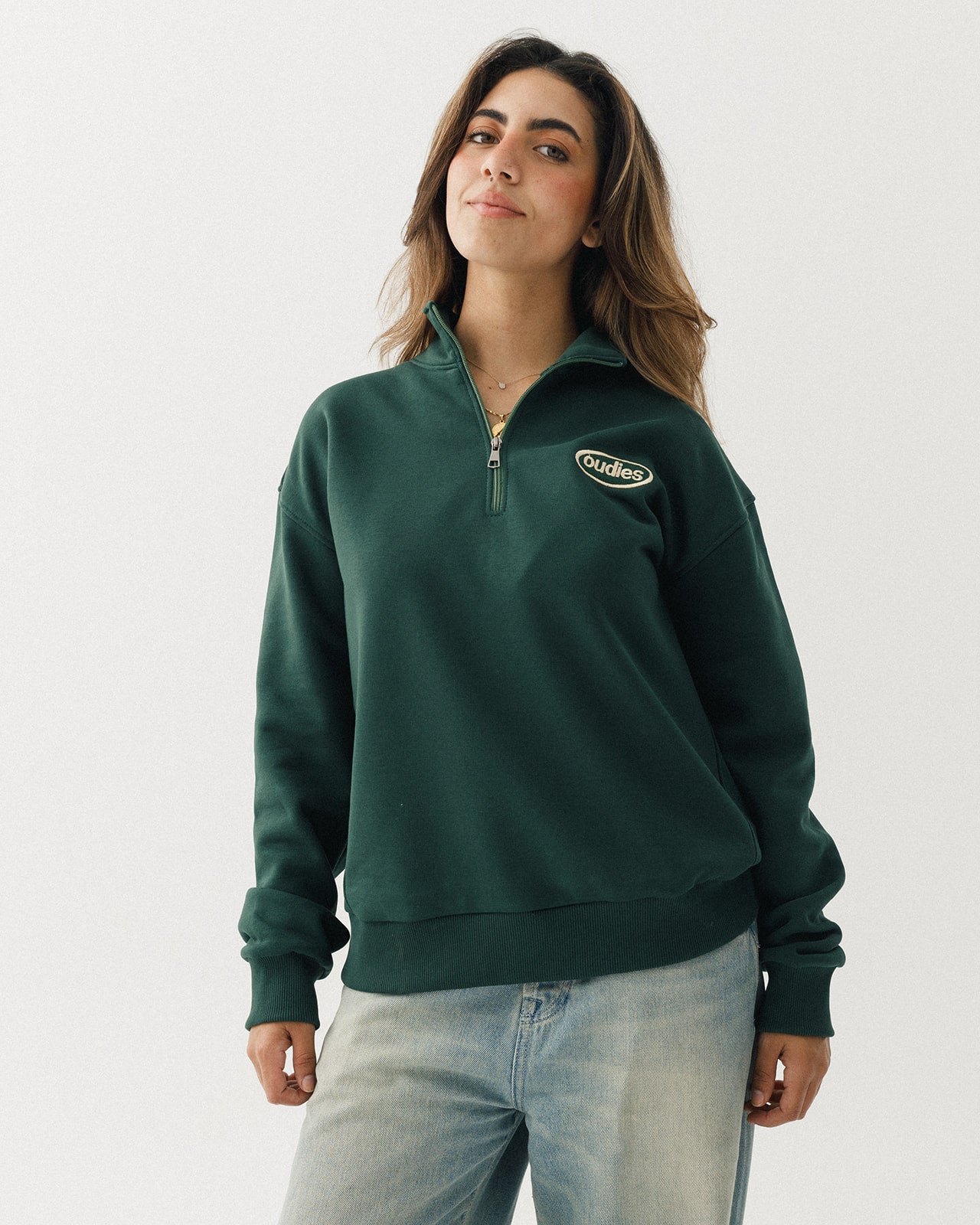 Trademark Oudies Quarter Zip (Golden Green)