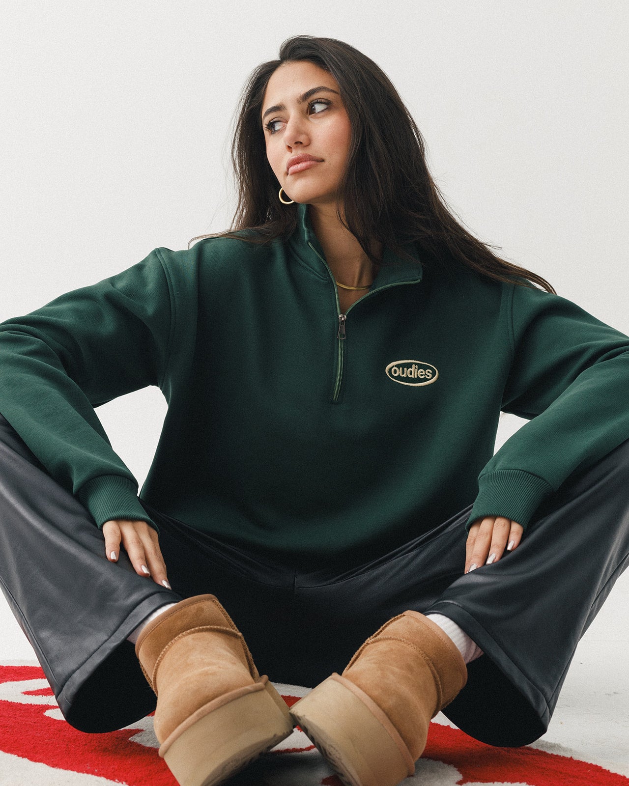 Trademark Oudies Quarter Zip (Golden Green)