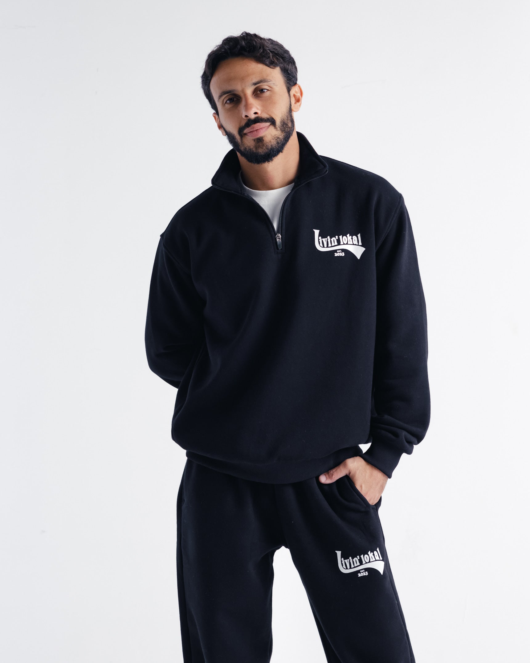Quarter Zip Livin' Lokal (Black)