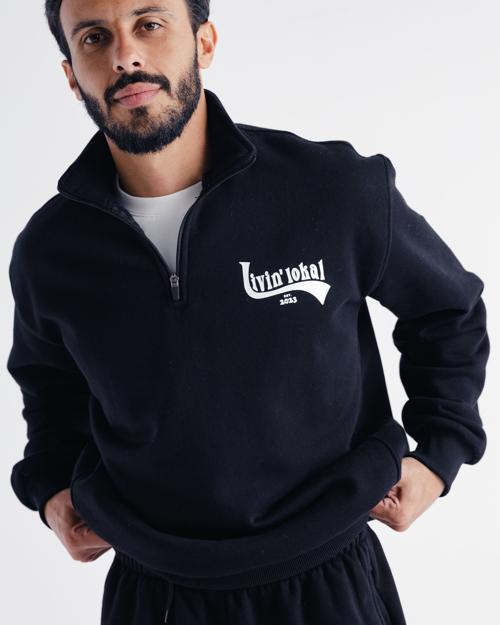 Quarter Zip Livin' Lokal (Black)