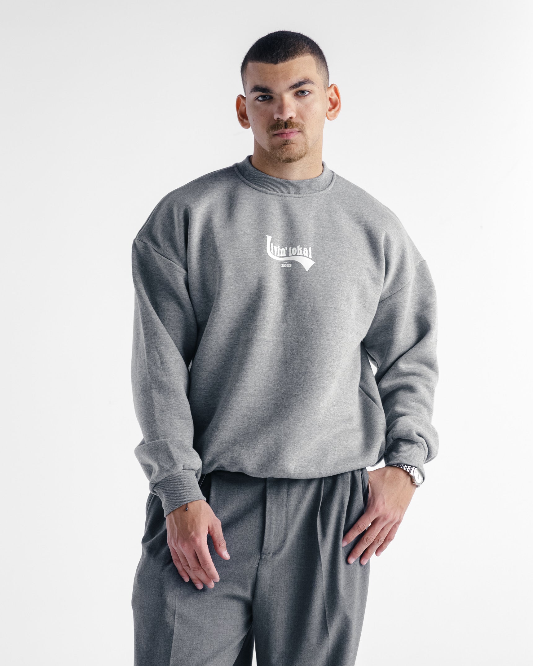 Livin' Lokal Crewneck Heather Grey