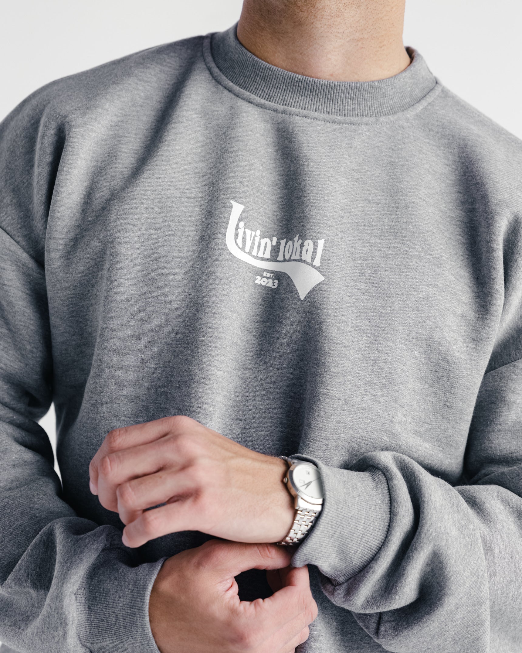 Livin' Lokal Crewneck Heather Grey