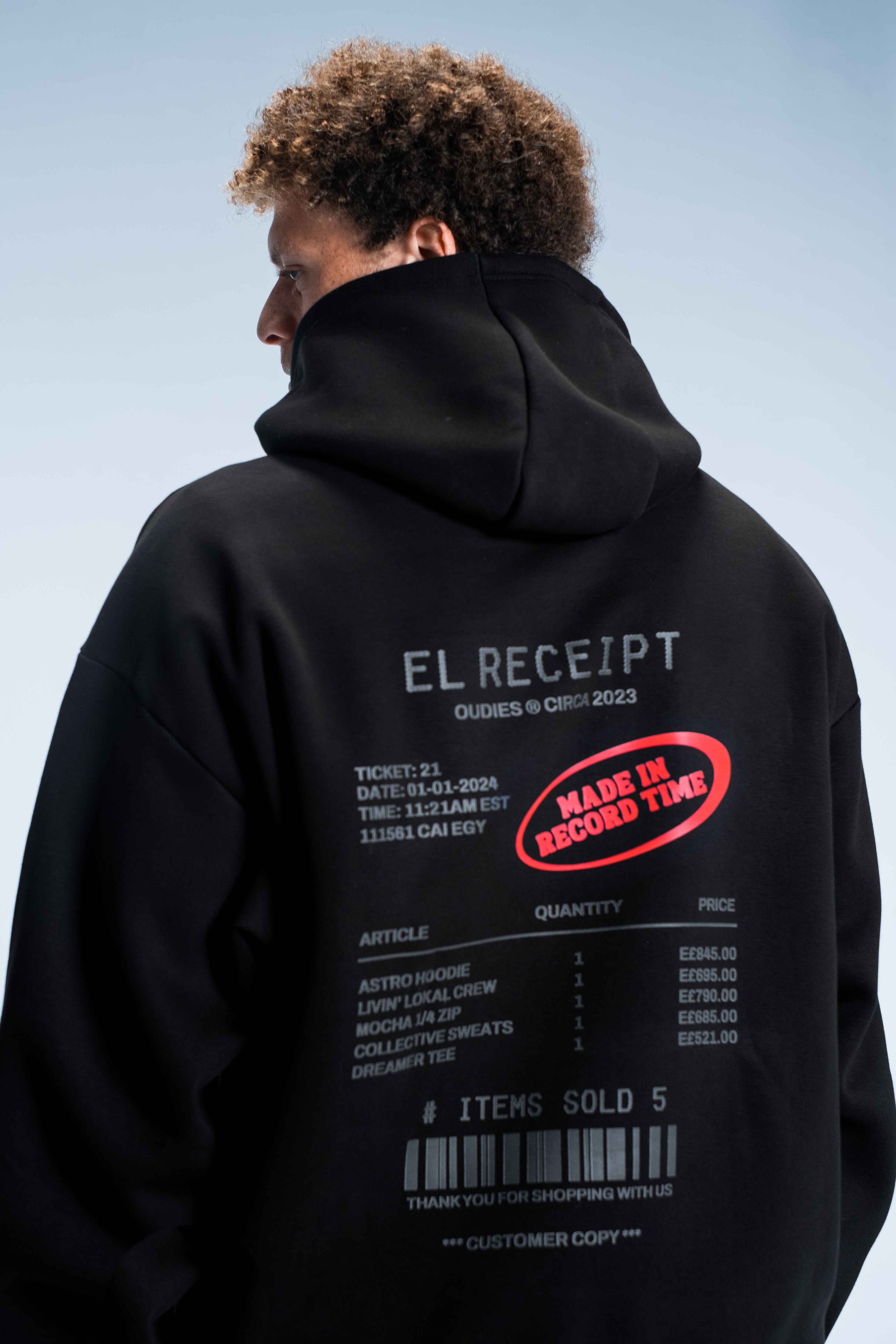 EL RECEIPT HOODIE (BLACK)