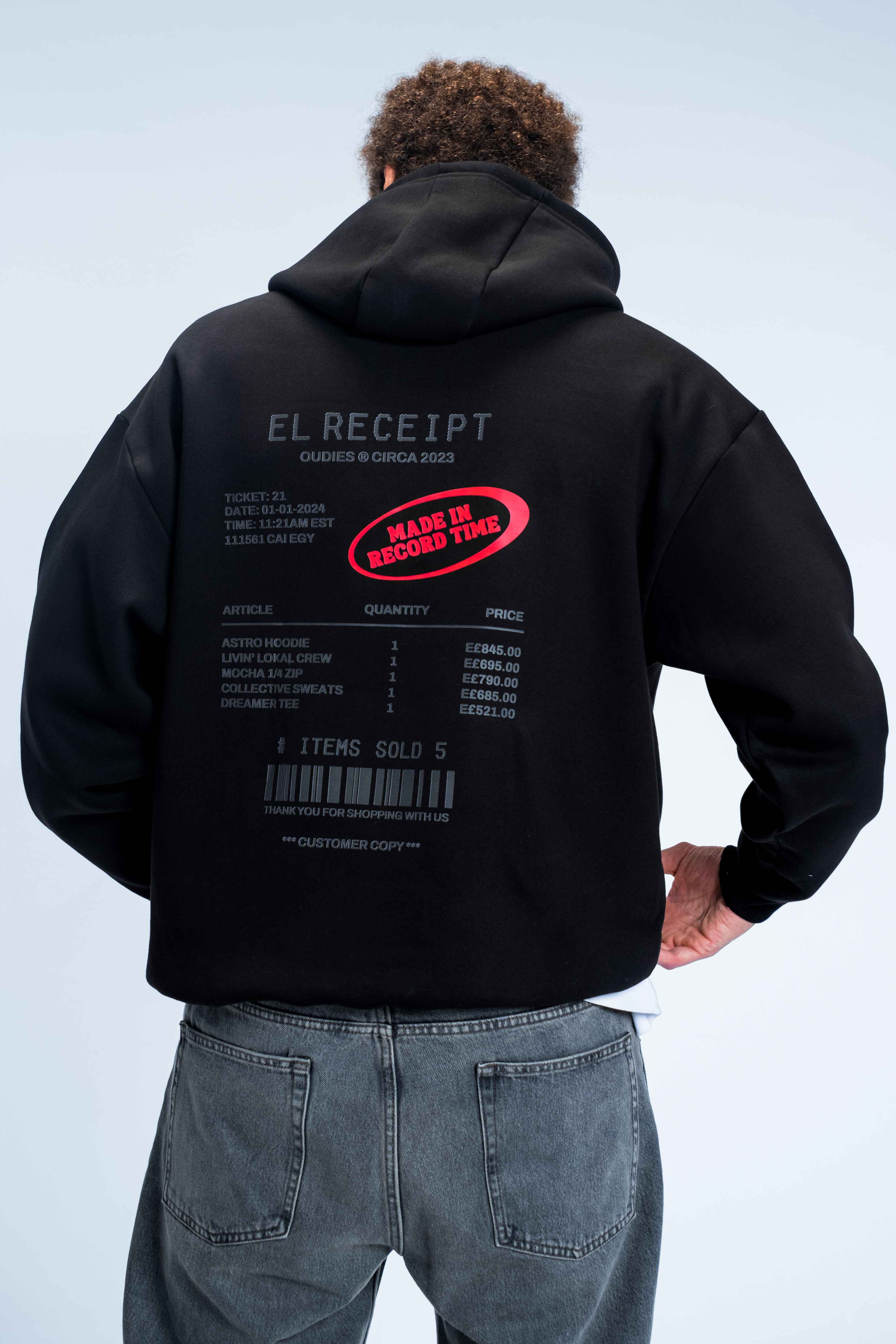 EL RECEIPT HOODIE (BLACK)