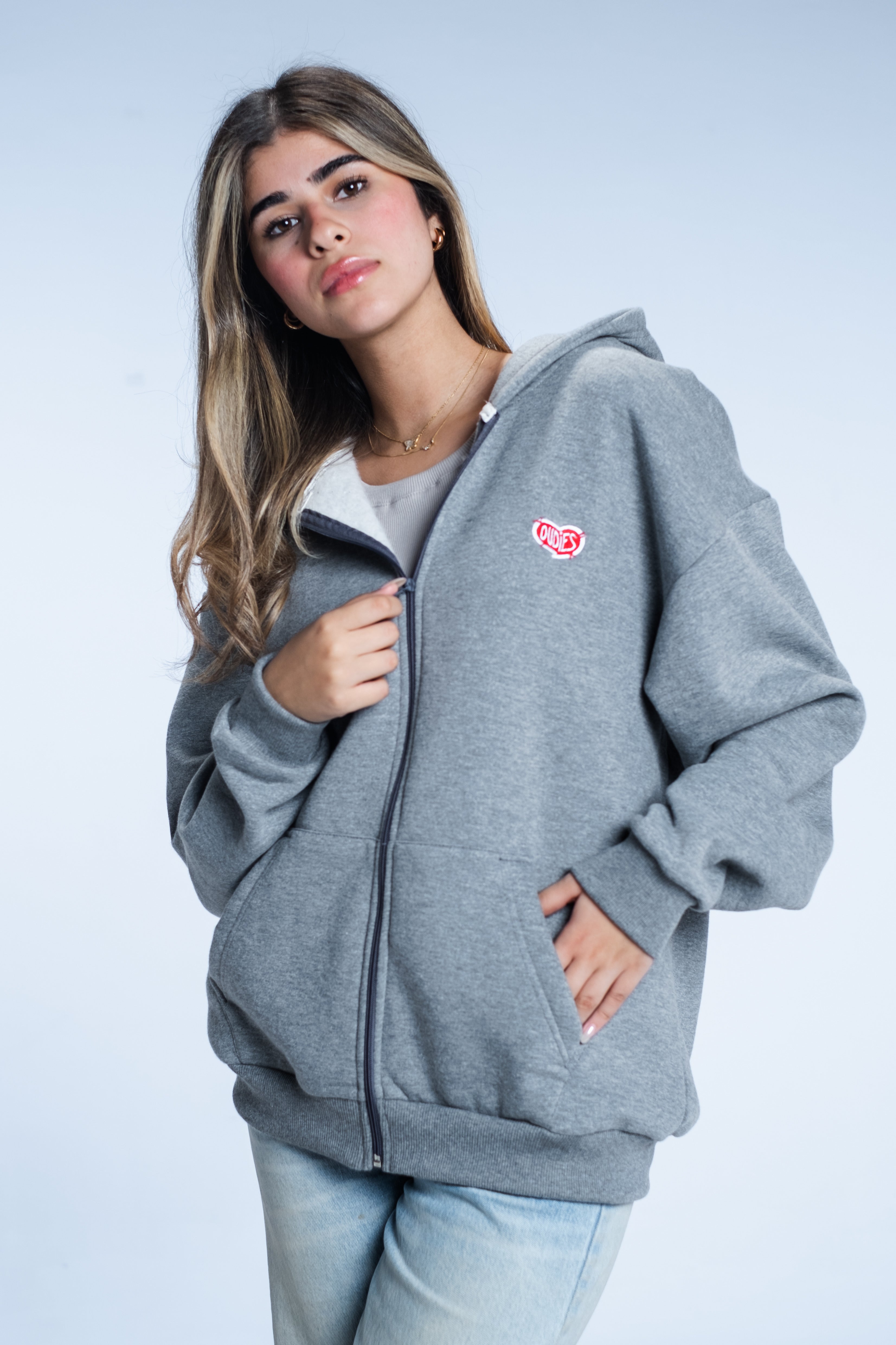 Full Zip Hoodie (Heather Grey)