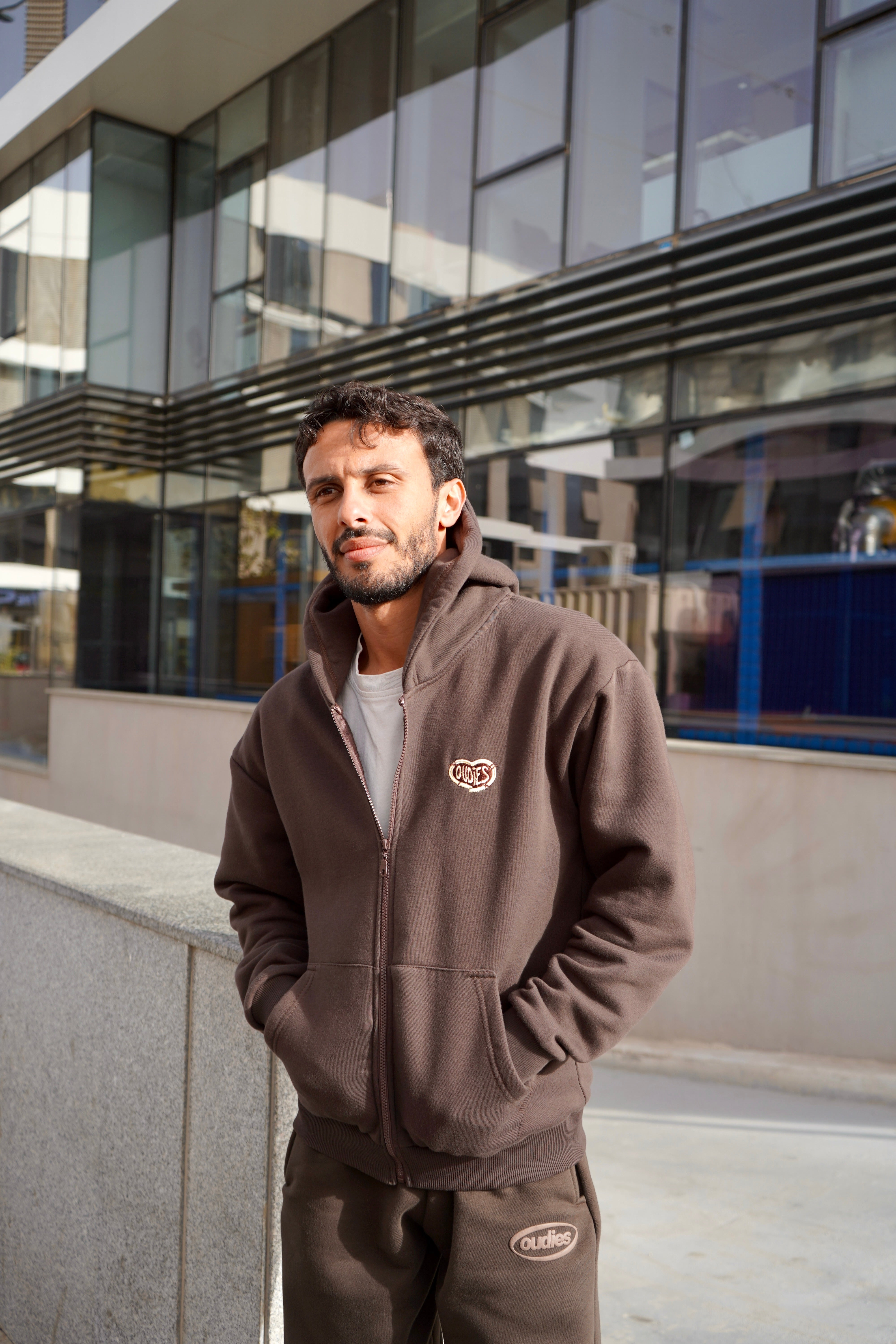 Full Zip Hoodie (Brown)