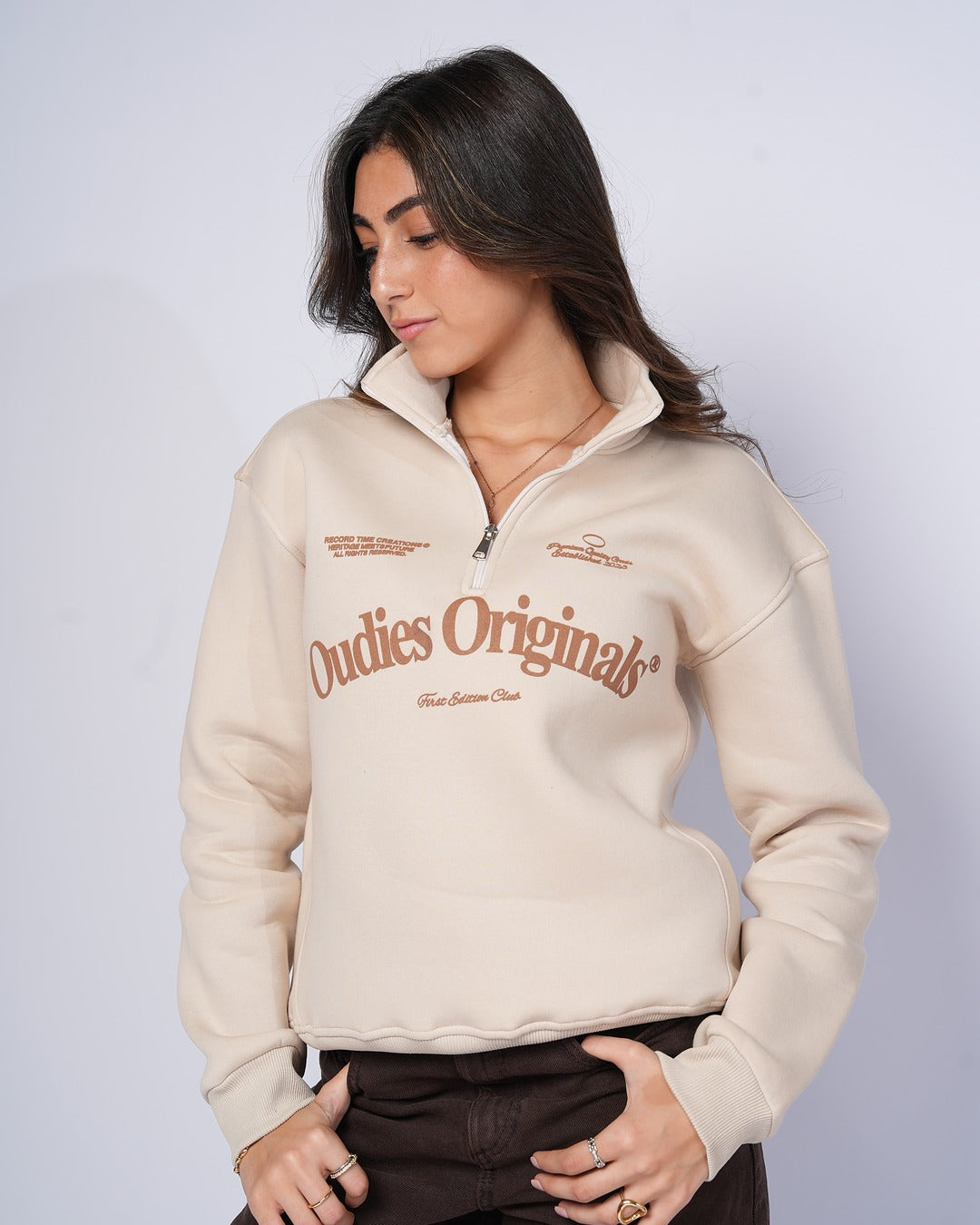 Oudies Originals Quarter-Zip (Beige)