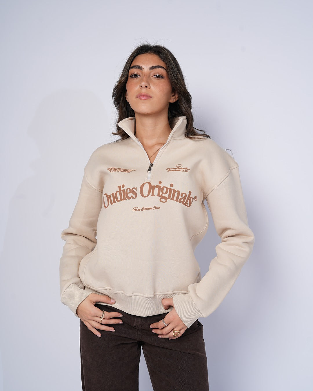 Oudies Originals Quarter-Zip (Beige)