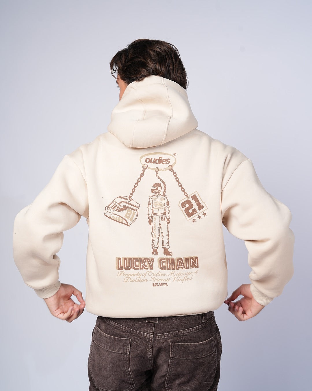 Lucky Chain Hoodie (Beige)