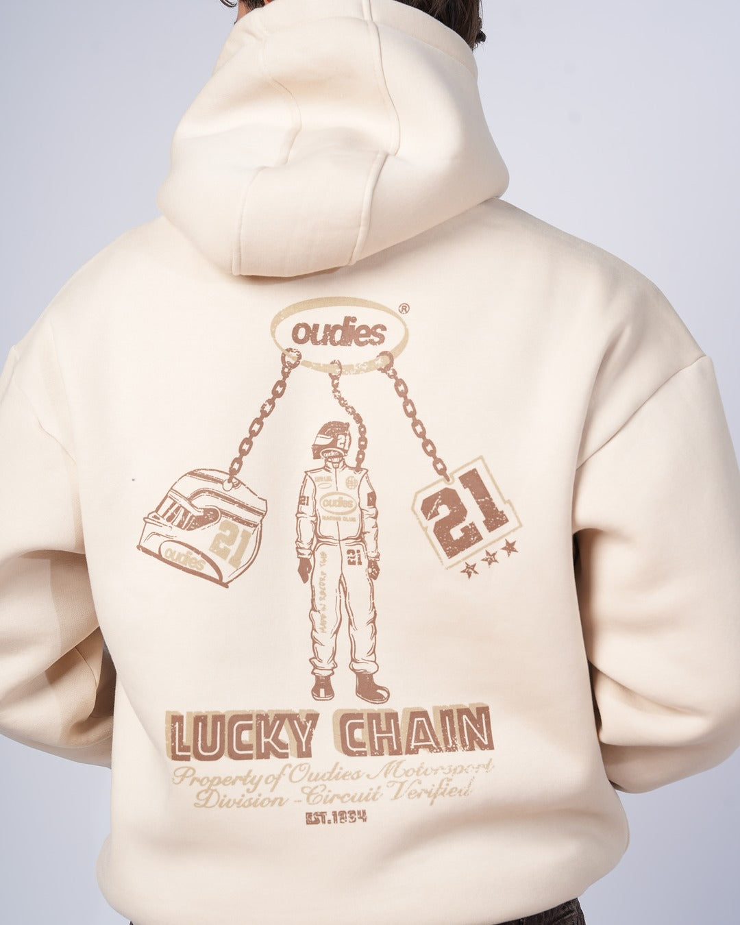 Lucky Chain Hoodie (Beige)