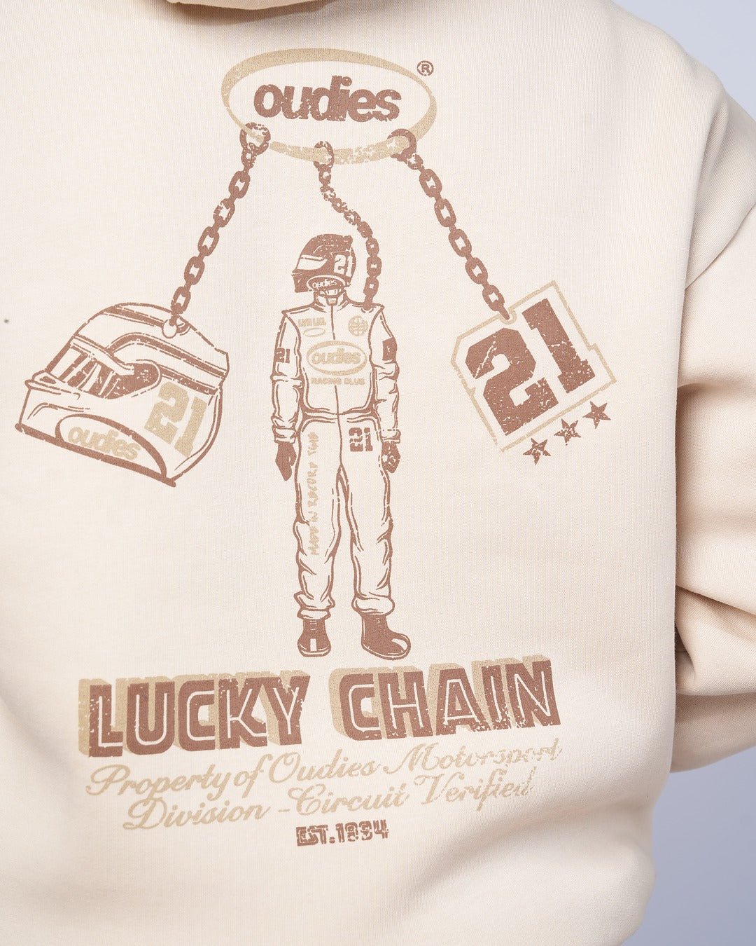Lucky Chain Hoodie (Beige)
