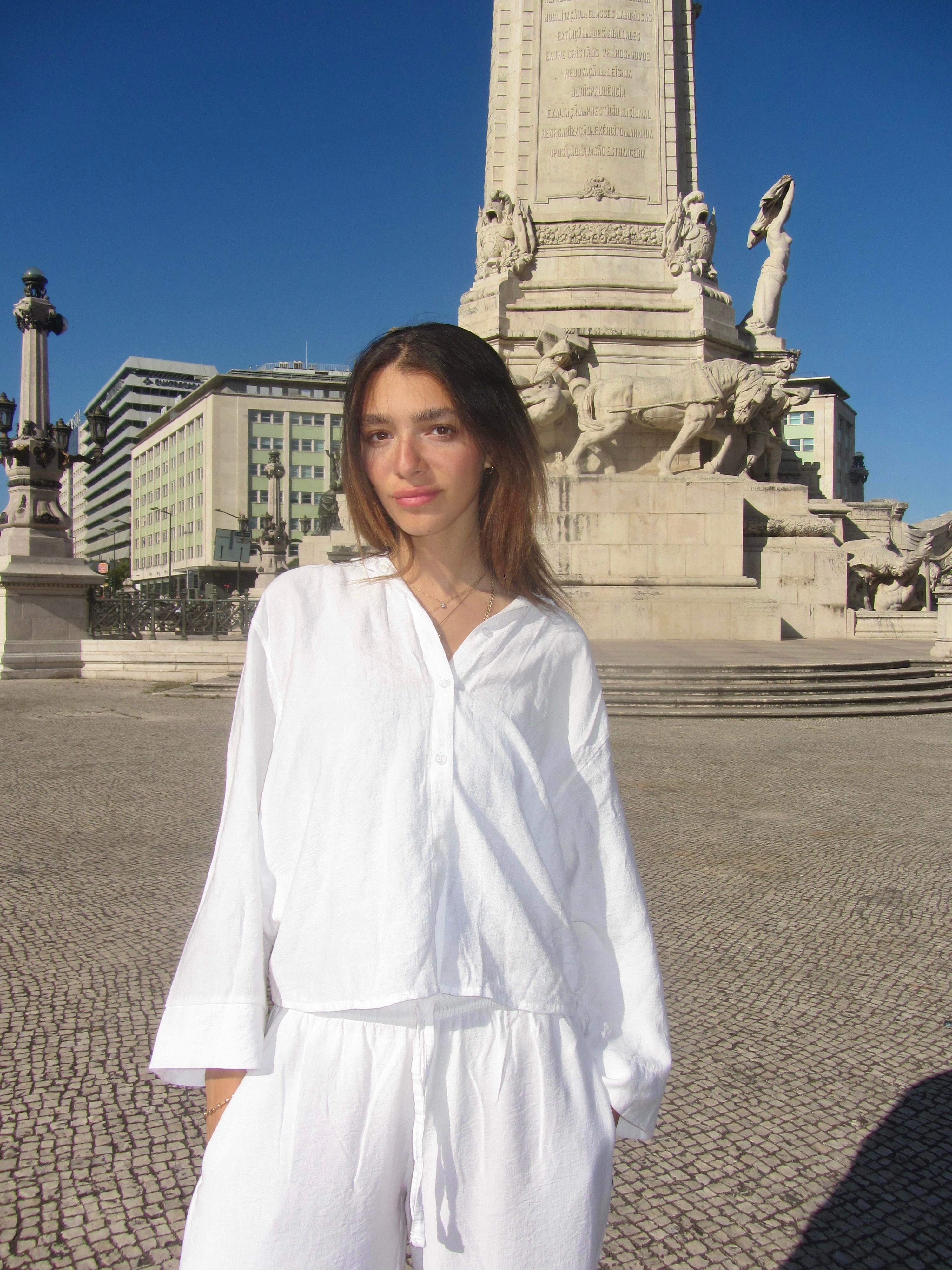 Womens Linen Shirt/Pants (White)