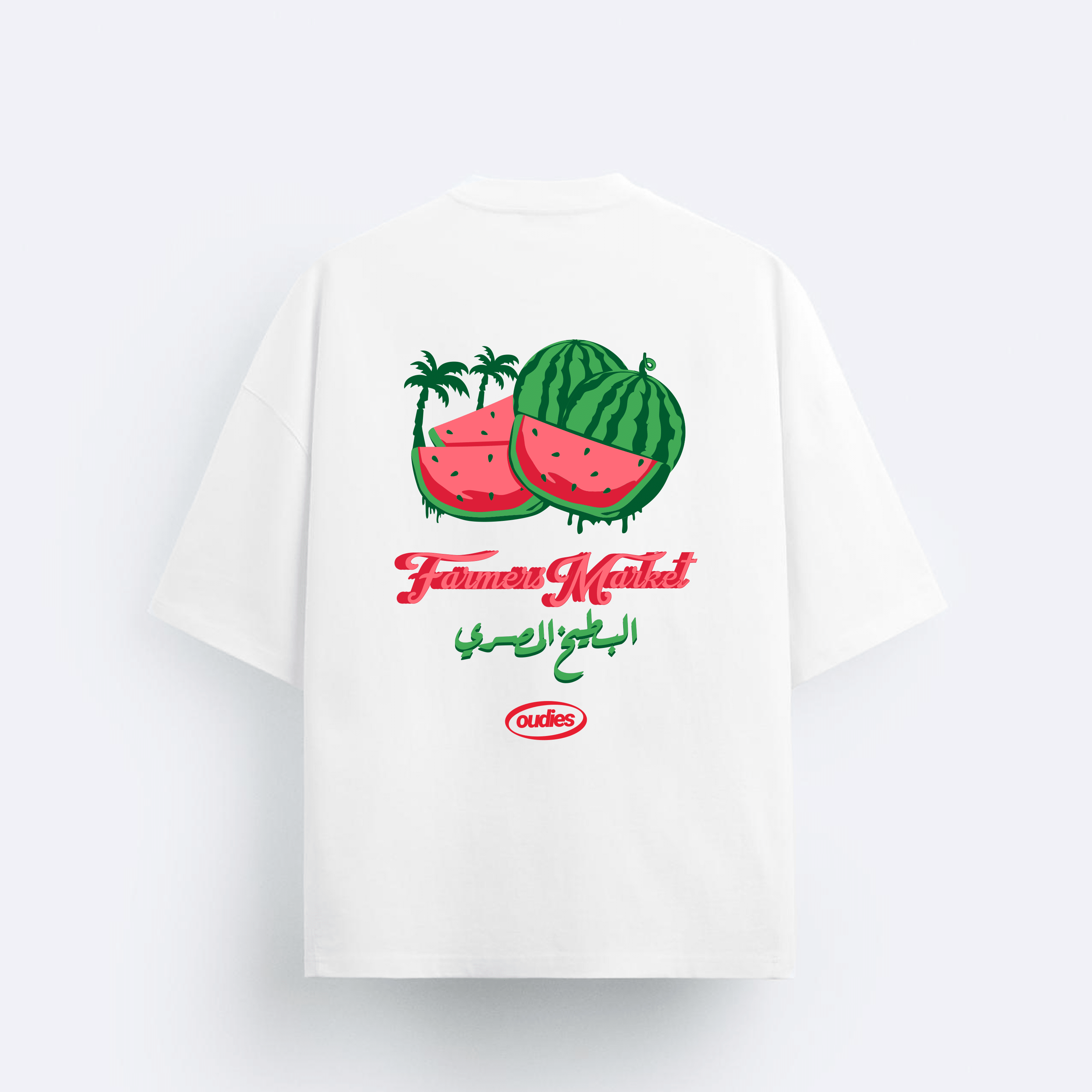 Farmers Market Watermelon Tee White (BOXY FIT)