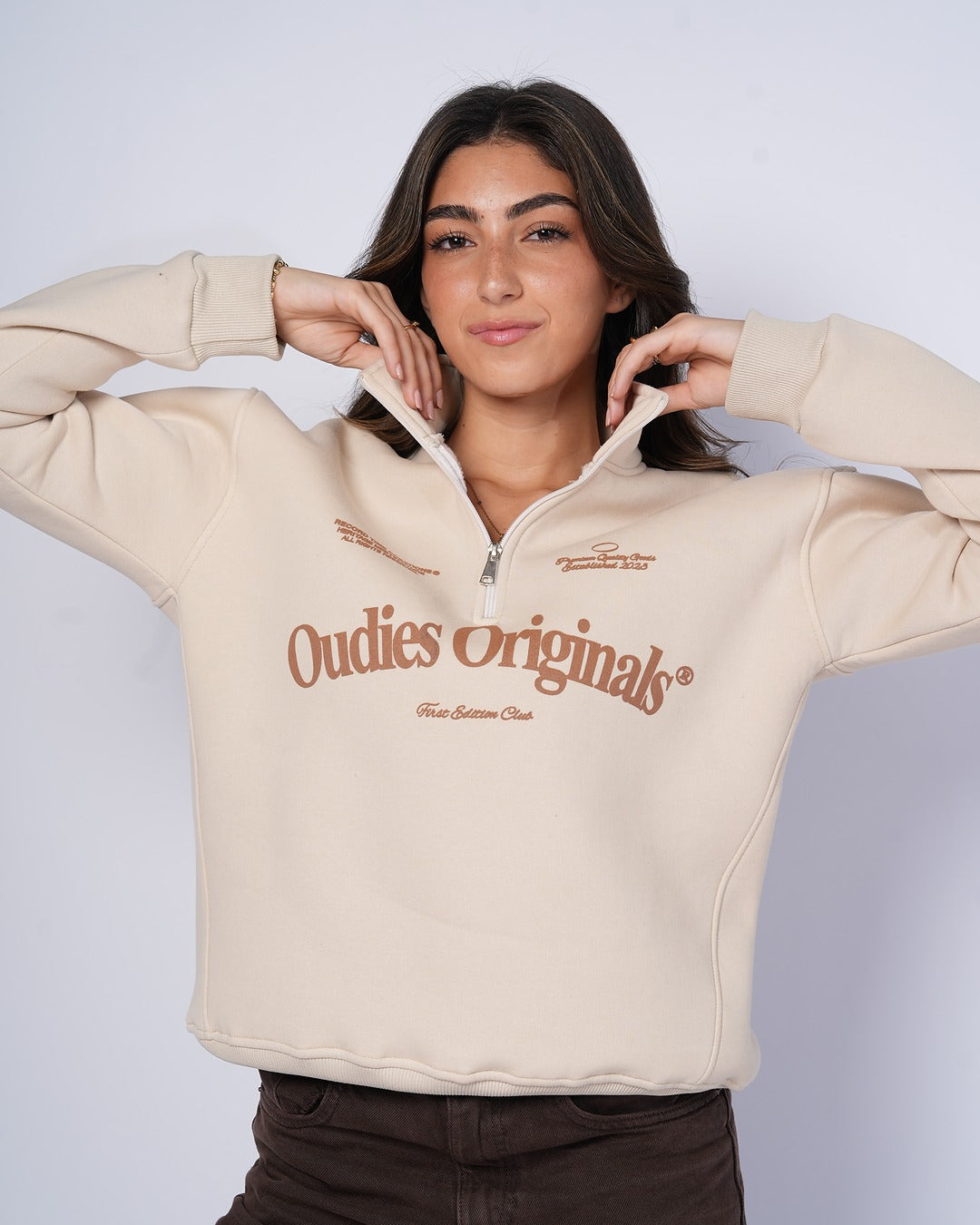 Oudies Originals Quarter-Zip (Beige)