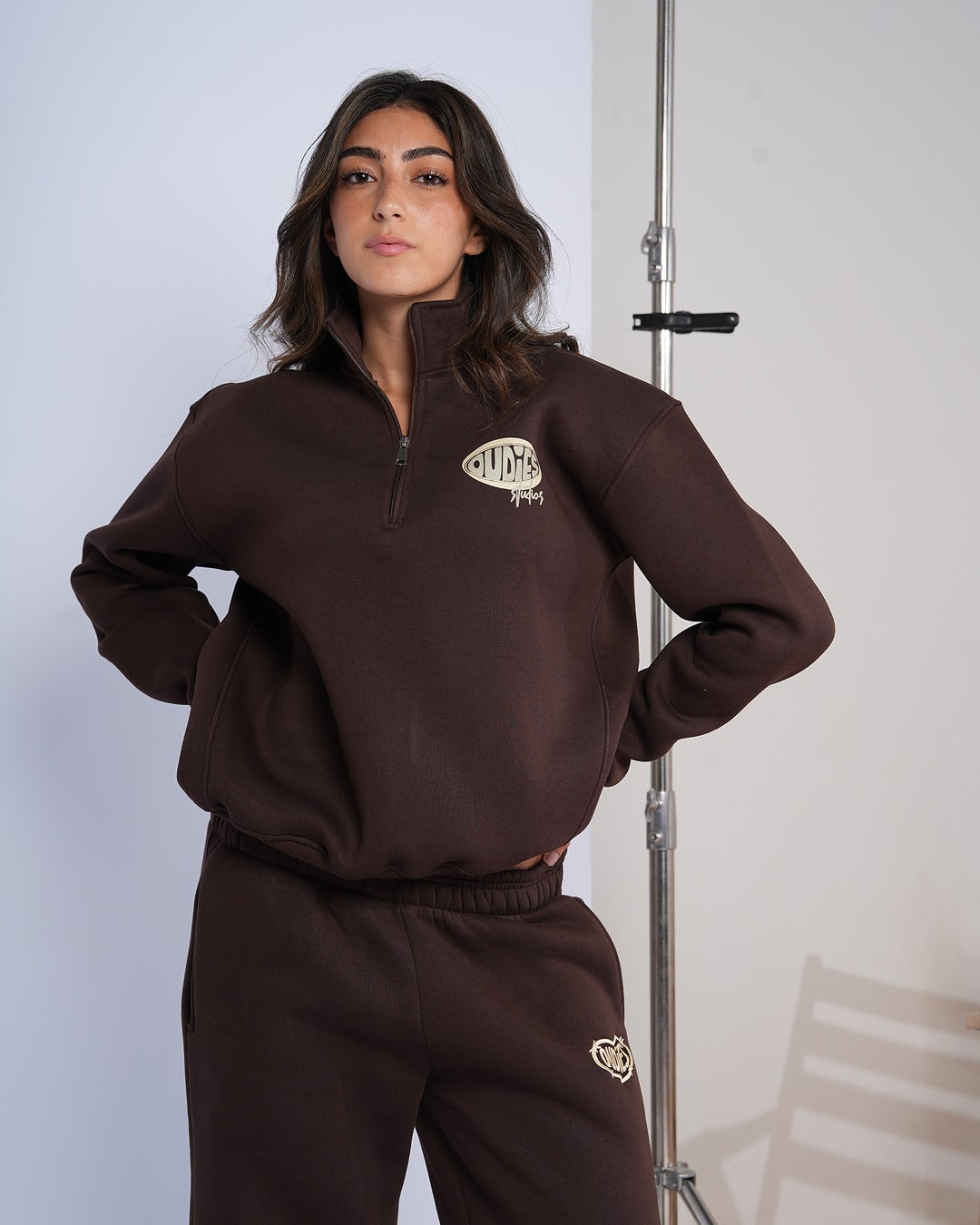 Oudies Studios Quarter-Zip (Brown)