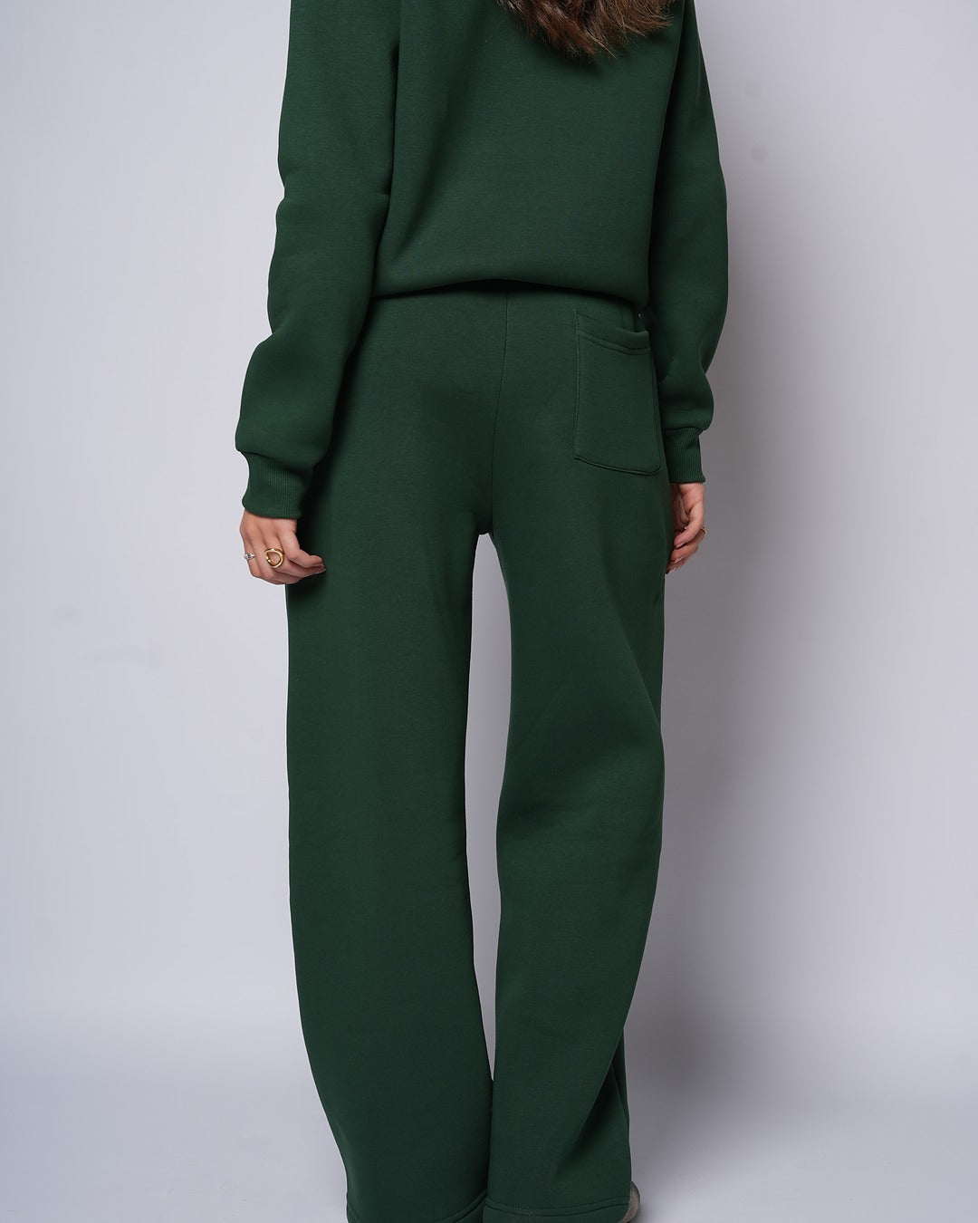 Heart Embroidered Sweatpants (Green/Gold)